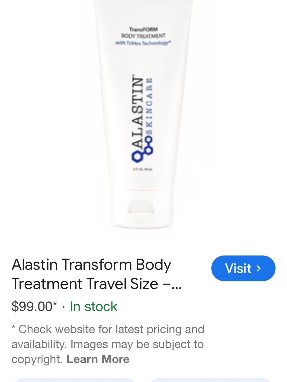 Alastin Skincare TransFORM Body Treatment - White